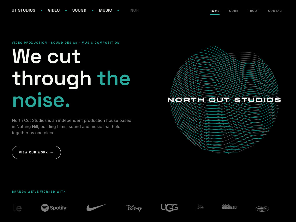 North Cut Studios — website designed by Fold Design Studios